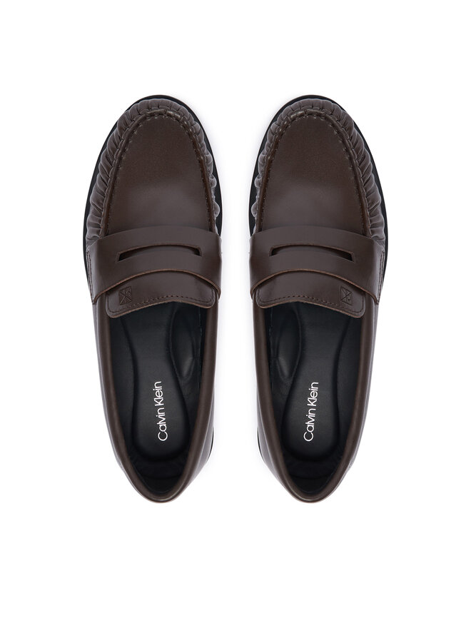 Calvin Klein Slipper Calvin Klein Round Loafer Lth HW0HW03126 Dunkelbraun
