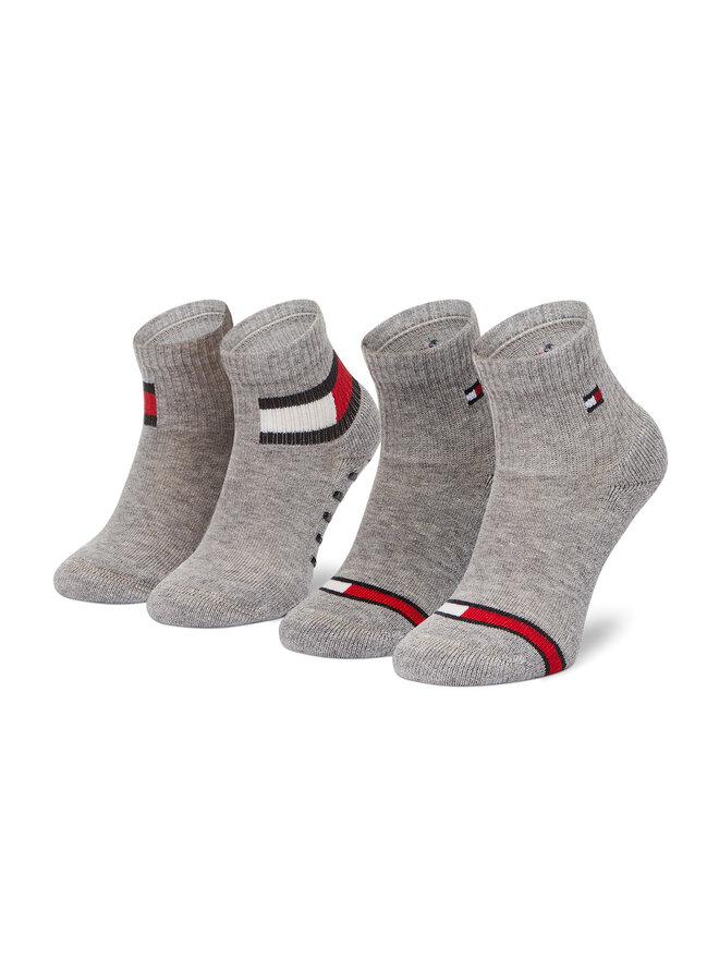 Tommy Hilfiger Súprava 2 párov vysokých detských ponožiek Tommy Hilfiger 100002319 Sivá
