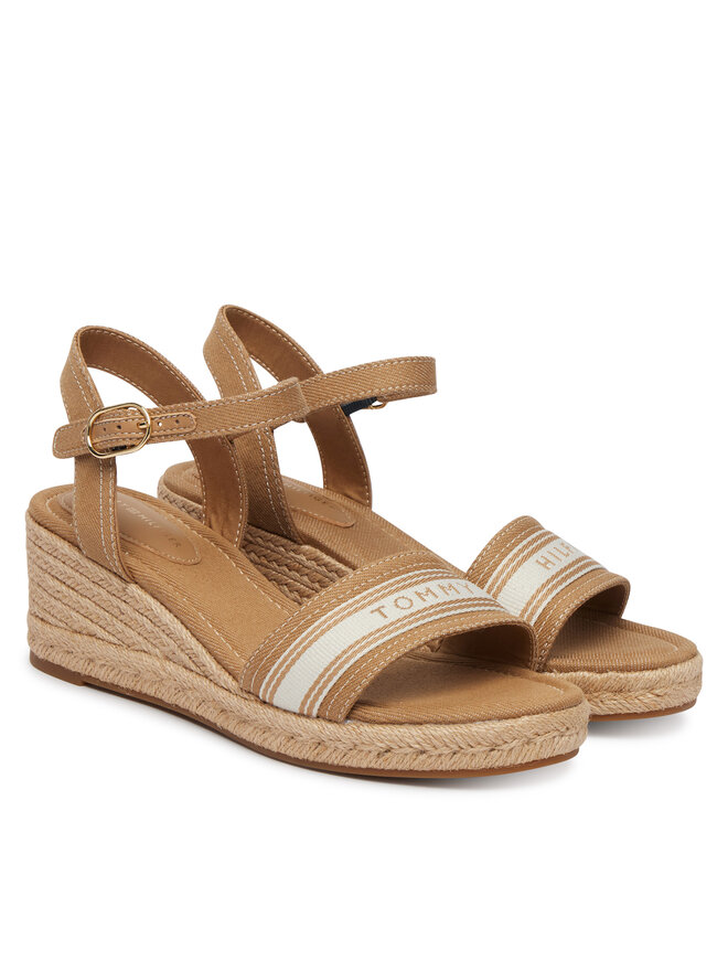 Tommy Hilfiger Espadrilles Tommy Hilfiger Mid Wedge Espad Webbing FW0FW09230 Beige