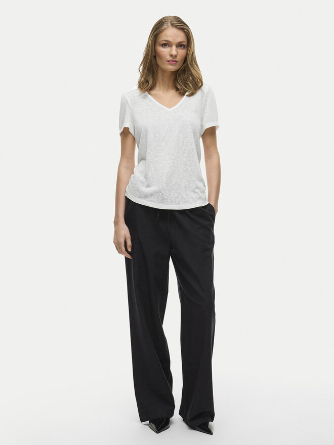 Vila Vila Camiseta Amer 14093441 Blanco Regular Fit
