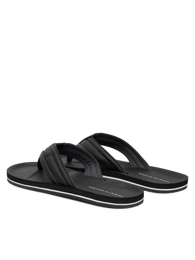 Tommy Hilfiger Zehentrenner Tommy Hilfiger Hilfiger Padded Beach Sandal FM0FM05801 Schwarz