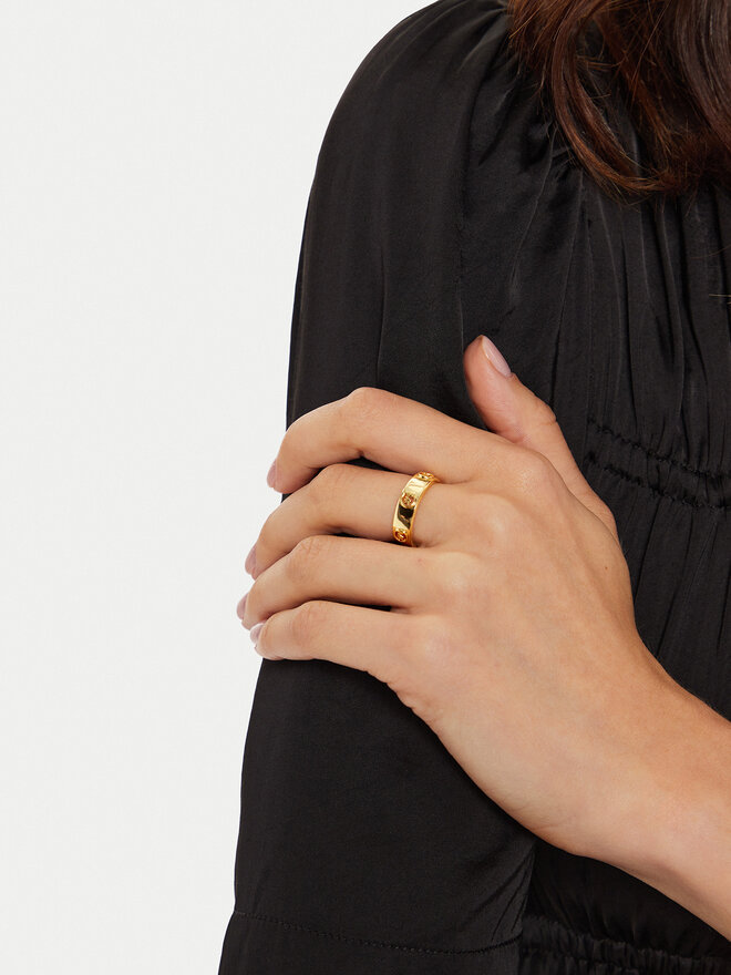 Bague Michael Kors Fulton Ring MKC1550AA710 Plaque or jaune chaussures