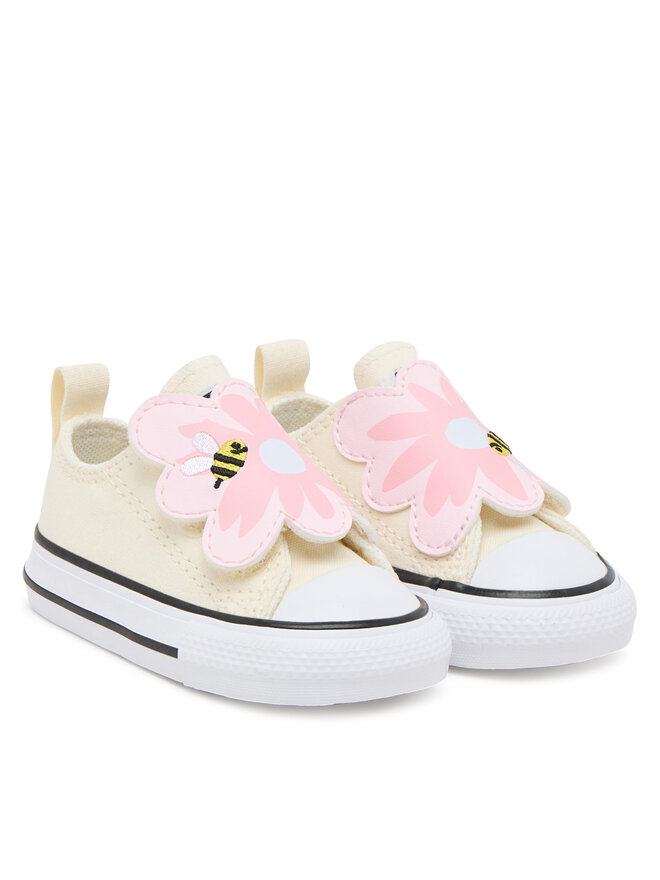Converse Кецове Converse Chuck Taylor All Star One Strap Embroidered Floral Easy On A13452C Екрю