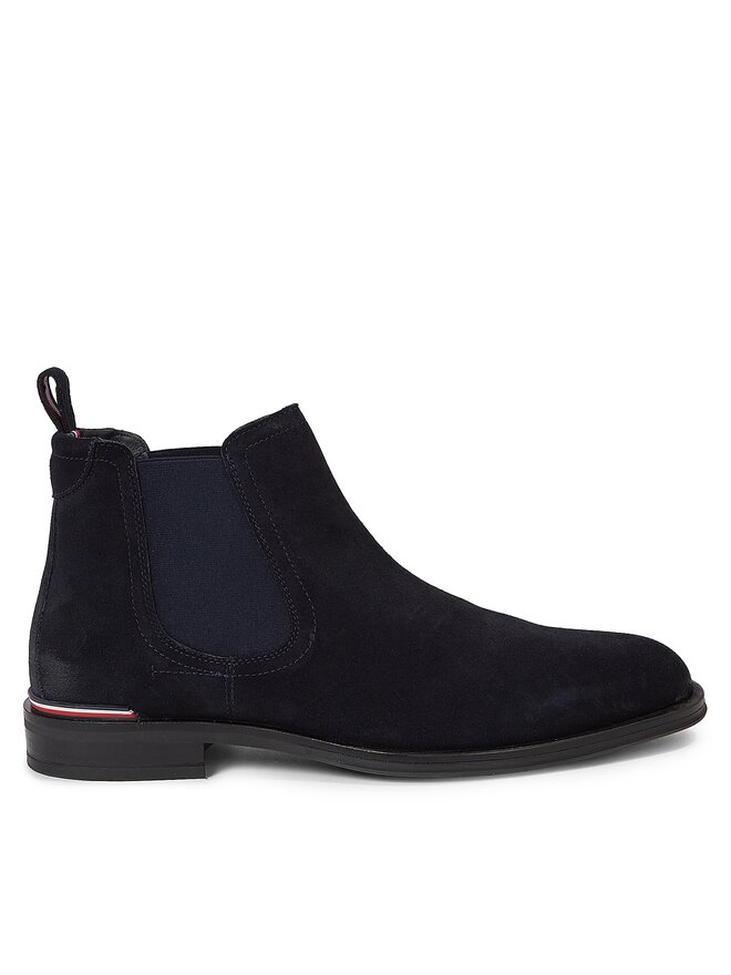 Tommy Hilfiger Klassische Stiefeletten Tommy Hilfiger Core Rwb Hilfiger Suede Chelsea FM0FM04757 Blau