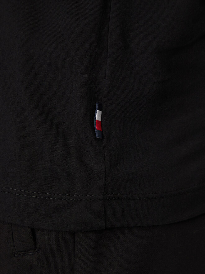 Tommy Hilfiger Tommy Hilfiger Camiseta Chest Stripe MW0MW36739 Negro Regular Fit