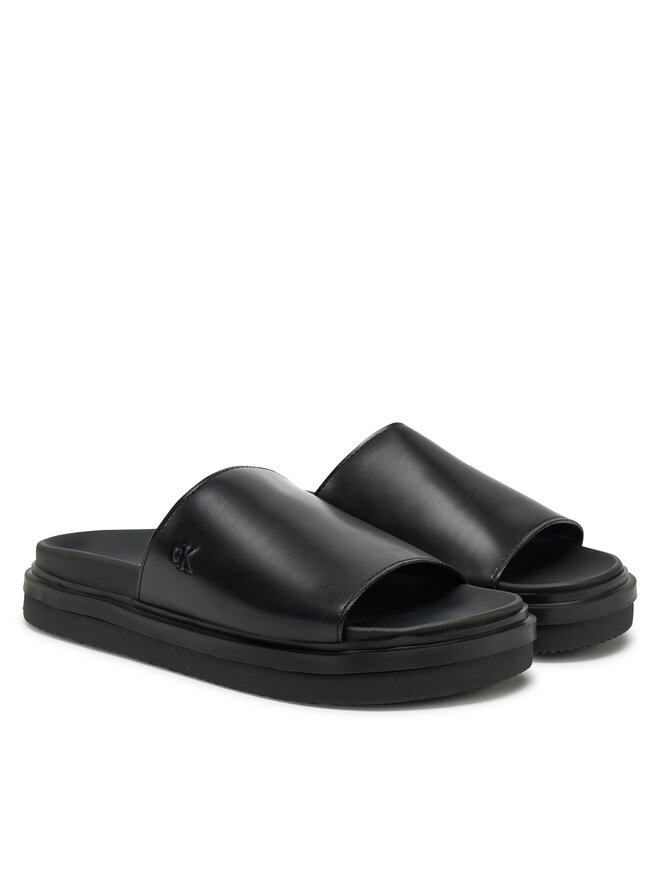 Calvin Klein Jeans Papucs Calvin Klein Jeans Flat Molded Sandal Slide YW0YW01710 Fekete