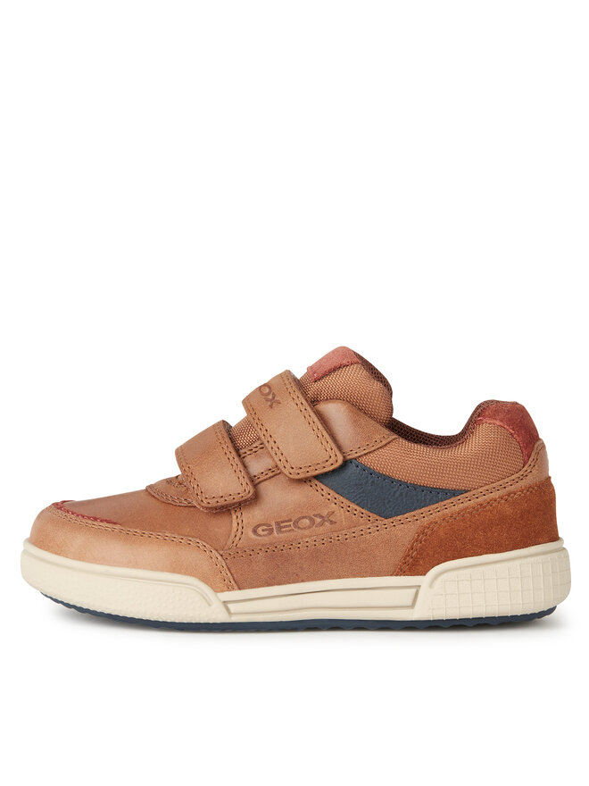 Baskets Geox J Poseido B.D Marine/rouge Taille 35 - Neuf Avec Boîte, Mesh Et Suède
