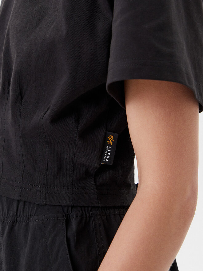 Alpha Industries Alpha Industries Póló Waisted 148070 Fekete Regular Fit