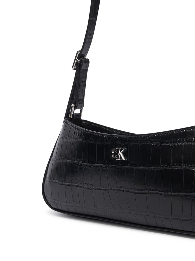 Calvin Klein Handtasche Calvin Klein Ck Croc Small Shoulder Bag LV04F3906G Schwarz