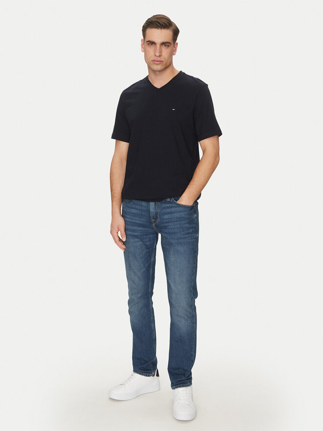Tommy Hilfiger Tommy Hilfiger Póló Essential V-Neck Tee MW0MW39249 Sötétkék Regular Fit