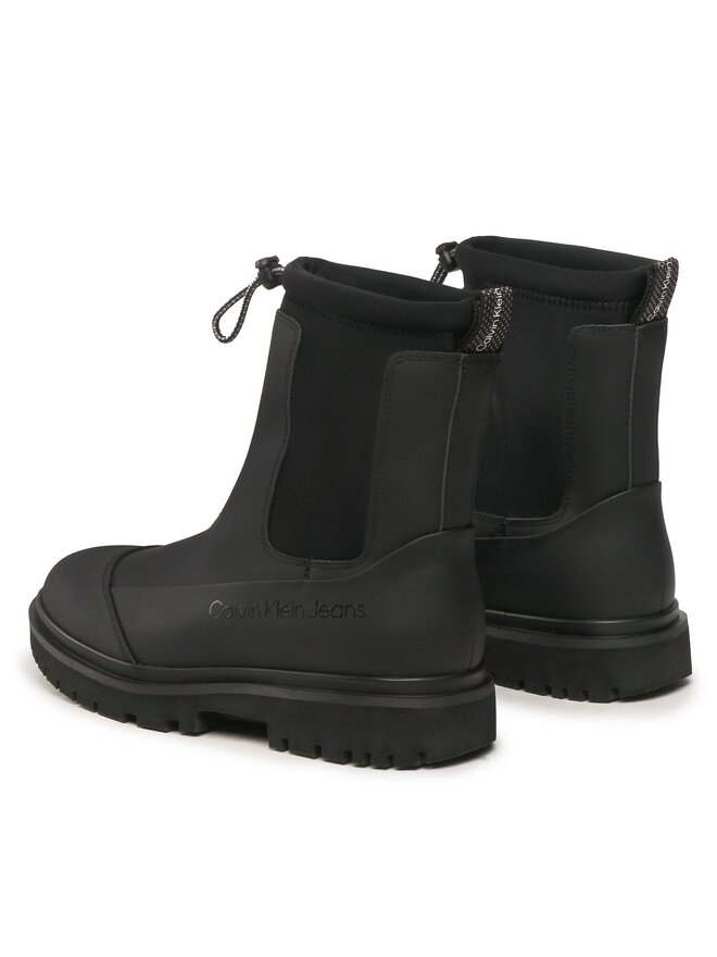 Calvin Klein Jeans Botine Calvin Klein Jeans Chunky Combat Chelsea Boot Rub YW0YW01065 Negru