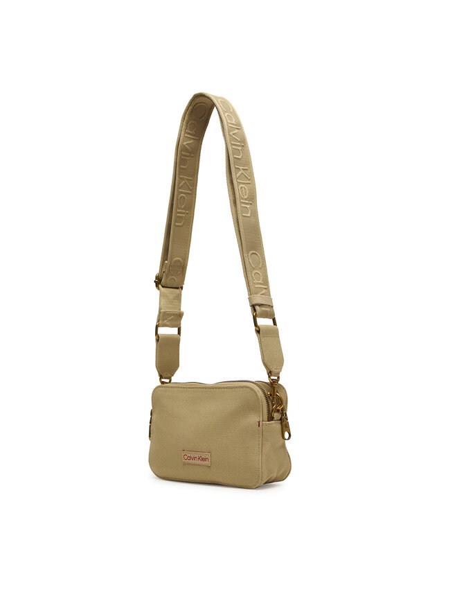 Calvin Klein Handtasche Calvin Klein Webbing Strap Canvas Camera Bag LV04F3385G Beige