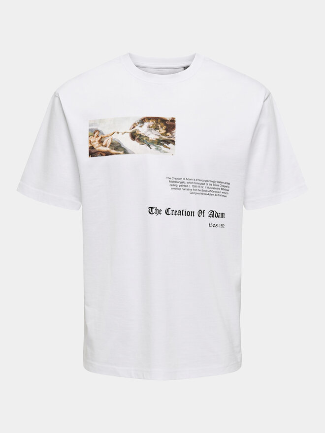 Only & Sons Only & Sons Camiseta Apoh 22028207 Blanco Relaxed Fit