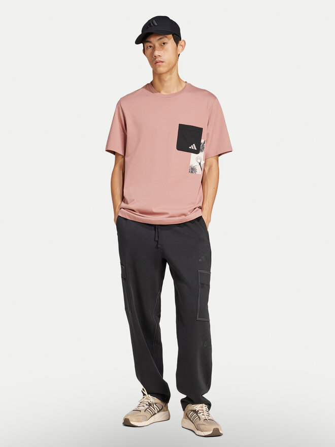 adidas adidas Póló Lens Elevated Pocket Graphic JJ3927 Rózsaszín Loose Fit