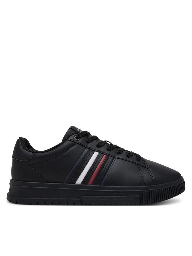 Tommy Hilfiger Sneakersy Tommy Hilfiger Modern Cupsole Stripes Lth FM0FM05406 Czarny