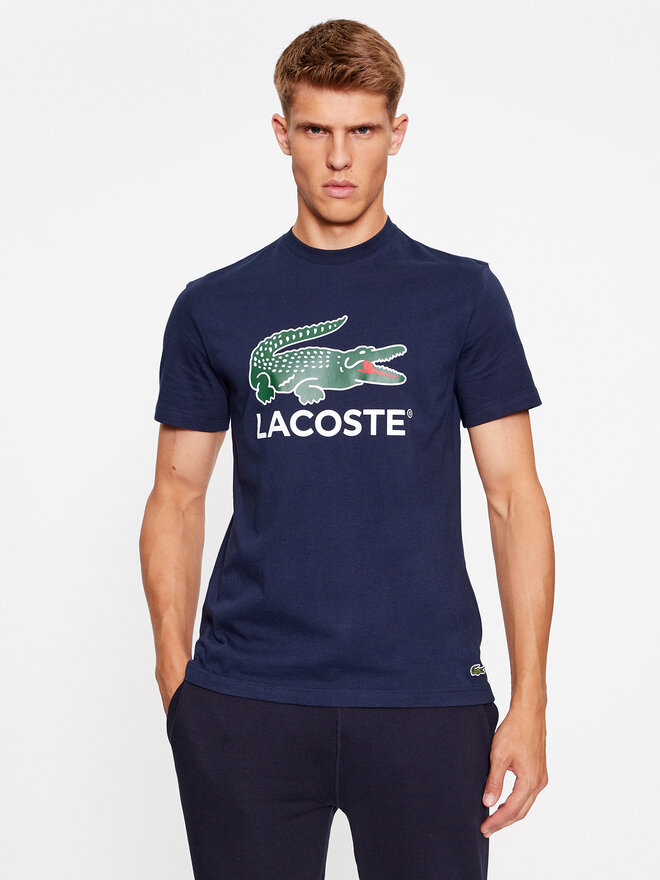 Lacoste Lacoste Marškinėliai TH1285 Tamsiai mėlyna Regular Fit