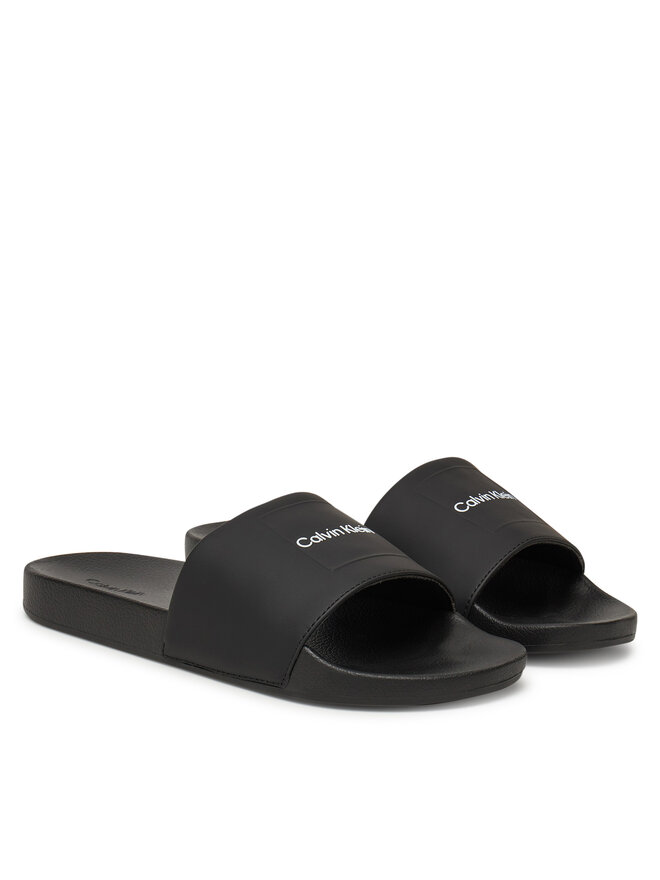 Calvin Klein Nazouváky Calvin Klein Pool Slide W/ Ck Square HM0HM01754 Černá
