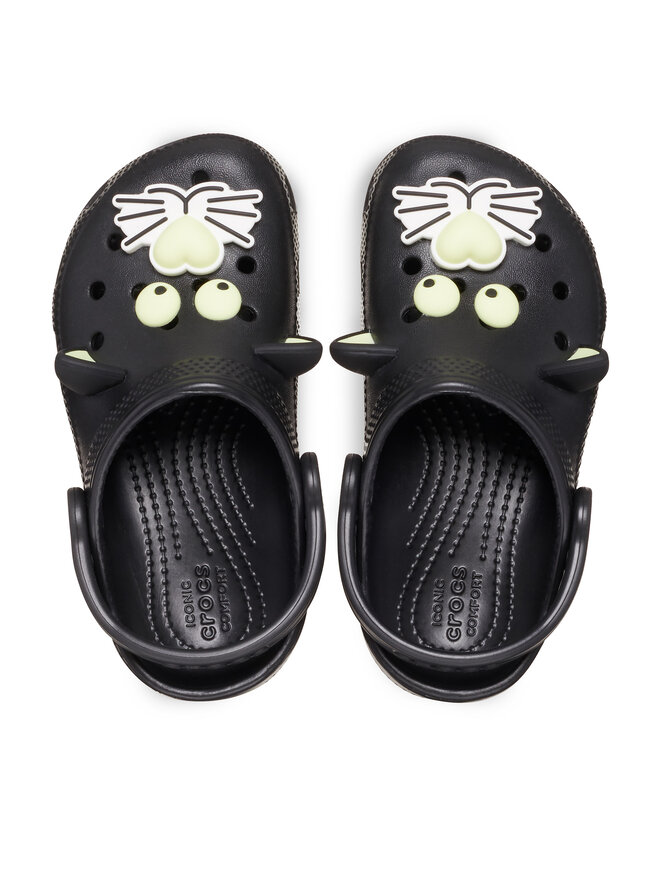 Crocs Şlapi Crocs Classic Glow Black Cat Clog K 210387 Negru