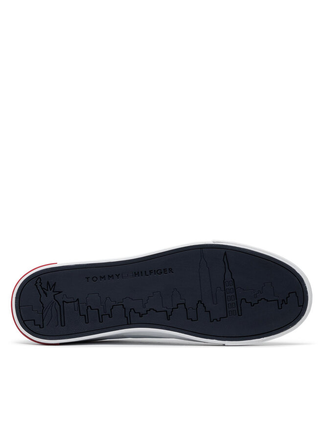 Tommy Hilfiger Sneakersy Tommy Hilfiger Essential Leather Detail Vulc FM0FM04047 Biały