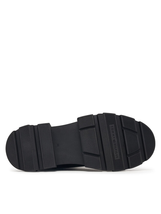 Tommy Hilfiger Klassische Stiefeletten Tommy Hilfiger Leather Chunky Chelsea Boot FW0FW09679 Schwarz