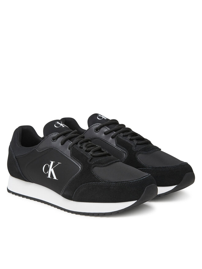 Calvin Klein Jeans Снікерcи Calvin Klein Jeans Retro Runner Sock Lace Up Ny-Su YM0YM01326 Чорний