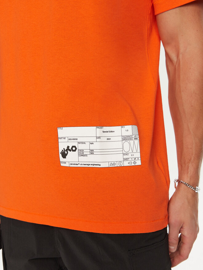 Off-White Off-White Majica OMAA027T22JER0012001 Oranžna Regular Fit