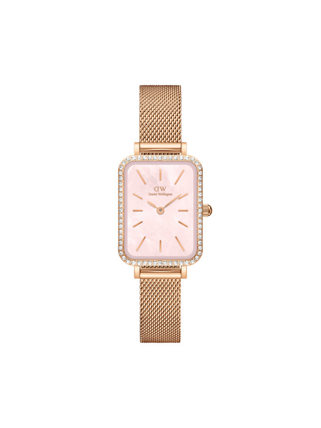 Daniel Wellington Zegarek Daniel Wellington Quadro Mesh DW00100669 Różowe złoto
