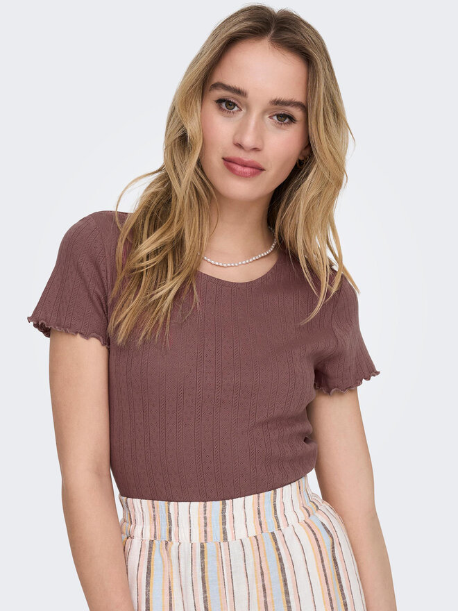 ONLY ONLY Póló Carlotta 15256154 Rózsaszín Tight Fit