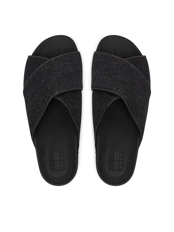 Tommy Jeans Pantoletten Tommy Jeans Tjw Comfort Slides Washed Denim EN0EN02898 Schwarz