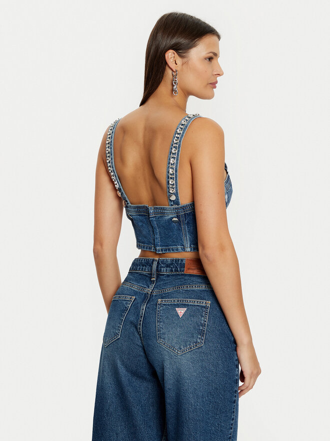 Guess Guess Felső W5RH03 D5ACC Sötétkék Slim Fit