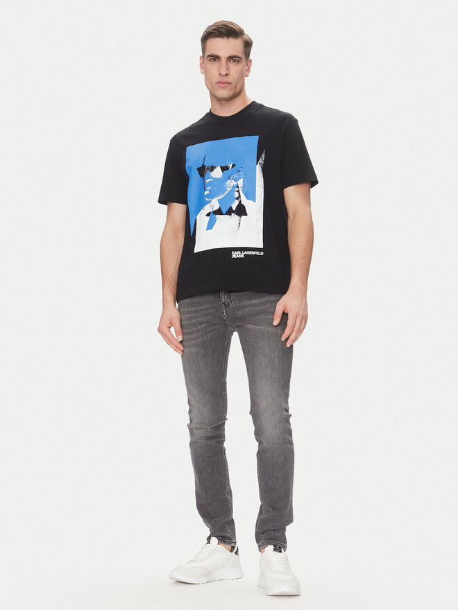 Karl Lagerfeld Jeans Karl Lagerfeld Jeans Marškinėliai A2M17036 Juoda Regular Fit