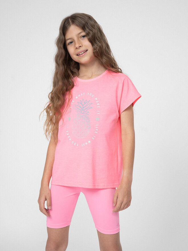 4F 4F Póló 4FJSS23TTSHF398 Rózsaszín Regular Fit