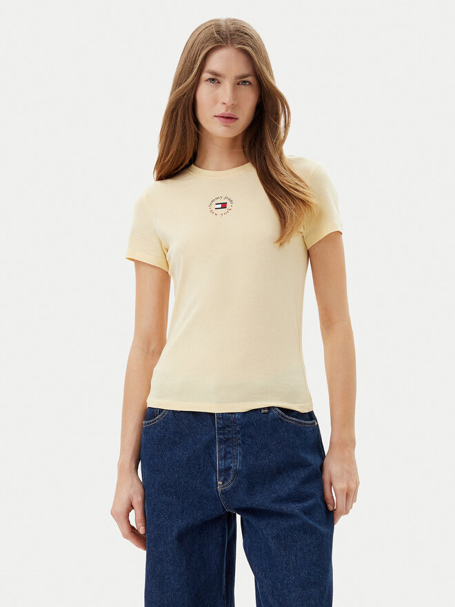 Tommy Jeans Tommy Jeans Camiseta Essential DW0DW20316 Amarillo Slim Fit