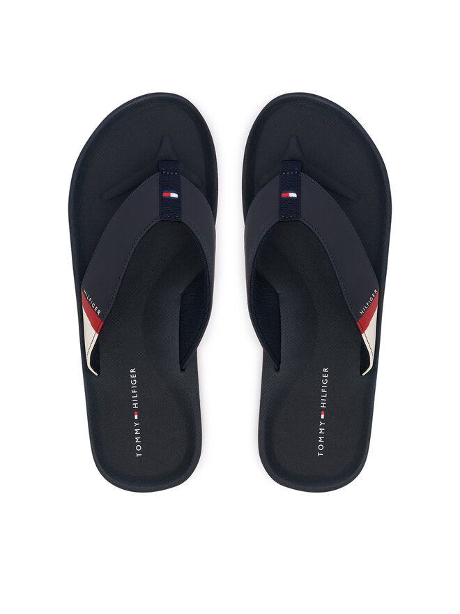 Tommy Hilfiger Zehentrenner Tommy Hilfiger Padded Hilfiger Beach Sandal FM0FM06011 Dunkelblau