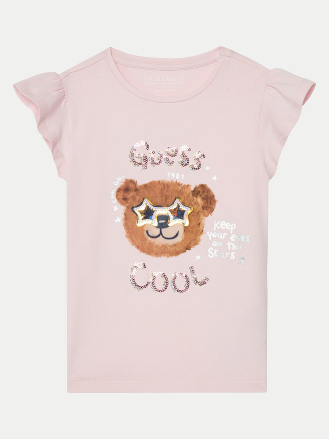 Guess Guess Marškinėliai K5RI18 K6YW4 Rožinė Regular Fit