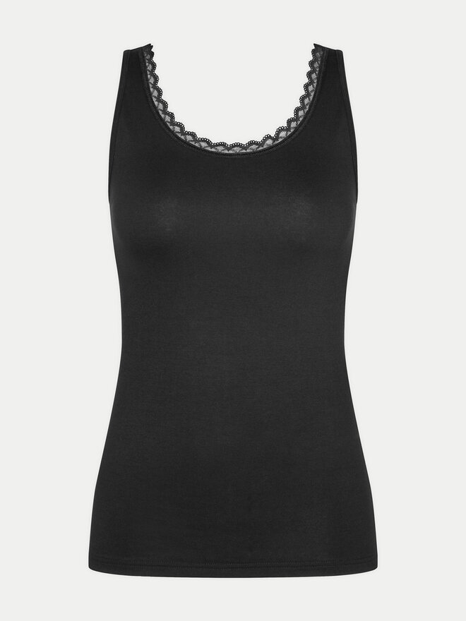Triumph Triumph Top Feel Of Cotton 10224975 Schwarz Slim Fit