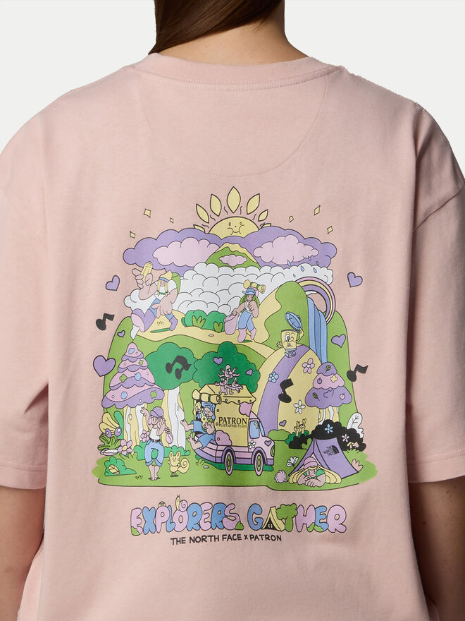 The North Face The North Face Camiseta Unisex Mountain Cleanup NF0A8C4D Rosa Oversize