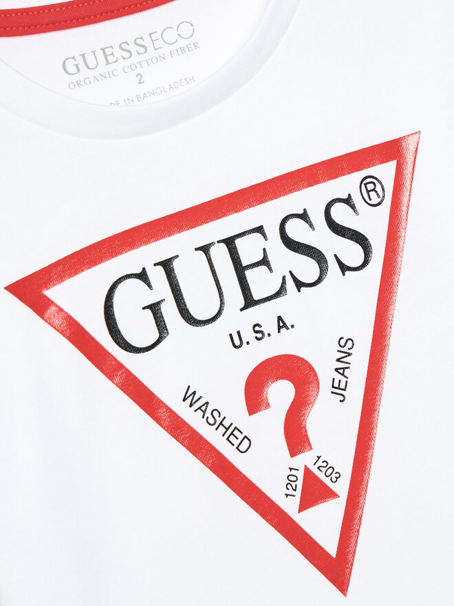 Guess Guess Marškinėliai N73I55 K8HM0 Balta Regular Fit