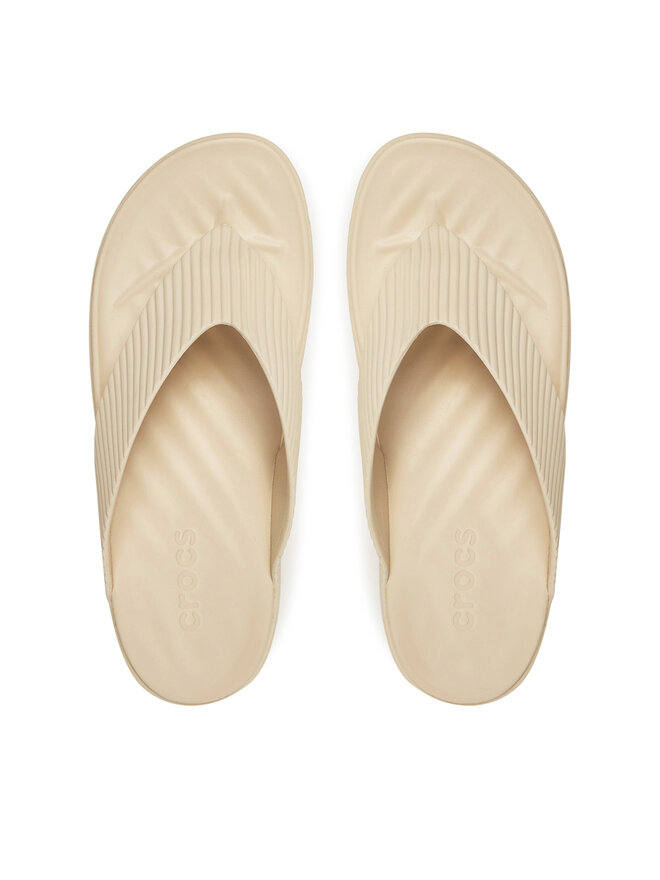 Crocs Zehentrenner Crocs Getaway Groove Platform Flip 210700 Beige