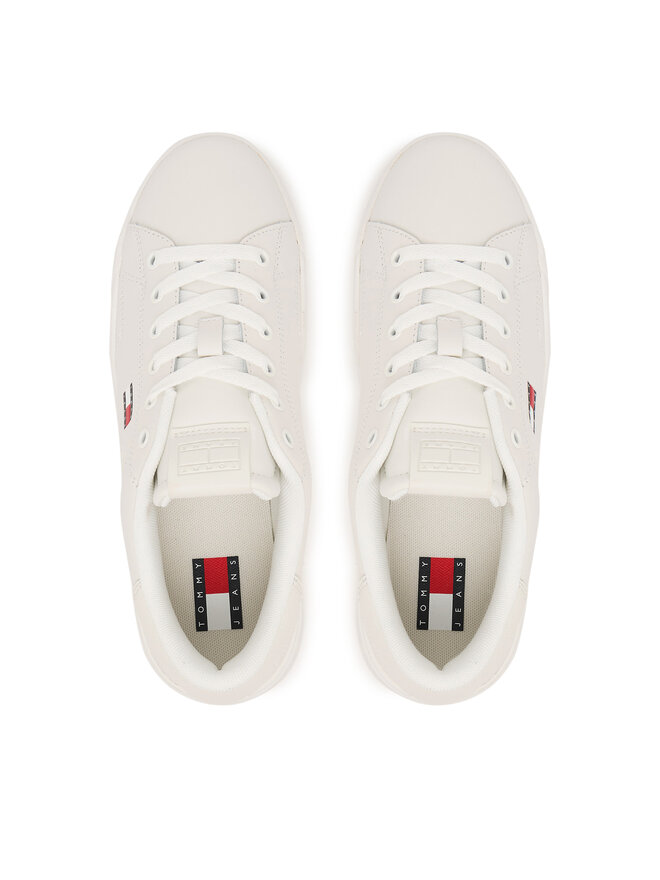 Tommy Jeans Sneakers Tommy Jeans Tjw Script Cupsole Flatform EN0EN02961 Weiß