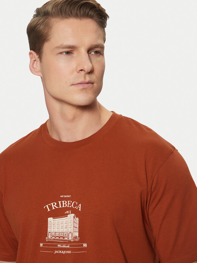 Jack&Jones Jack&Jones Majica Boston 12273400 Rjava Relaxed Fit