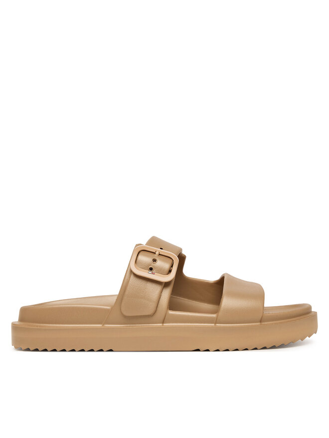 Tommy Hilfiger Pantoletten Tommy Hilfiger Double Strap FW0FW09114 Beige