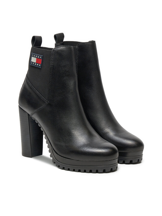 Tommy Jeans Μποτάκια Tommy Jeans Tjw New Ess High Heel Boot EN0EN02439 Μαύρο