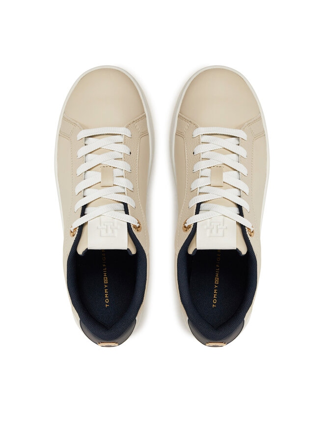 Tommy Hilfiger Sneakers Tommy Hilfiger Th Platform Sneaker Triangle FW0FW08115 Beige