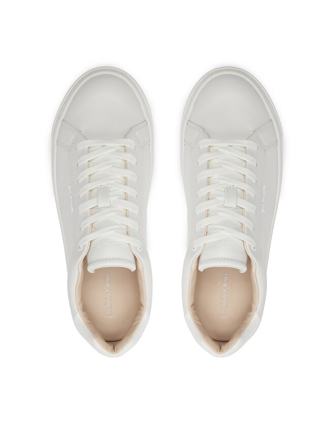 Calvin Klein Sneakersy Calvin Klein Cupsole Lace Up W/Ml Lth HW0HW02119 Bílá