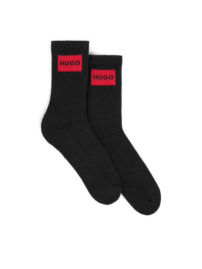 HUGO Set od 2 para muških visokih čarapa Hugo 50510640 Crna