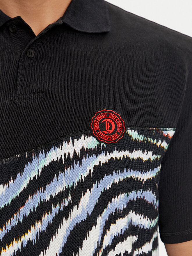Just Cavalli Just Cavalli Poloshirt 76OAG6R1 Schwarz Regular Fit