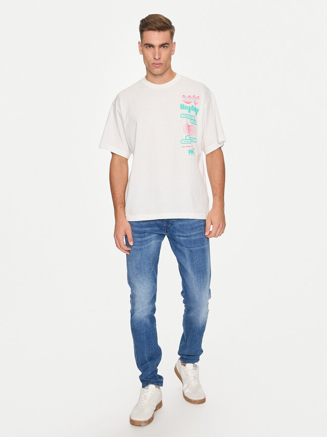 REPLAY REPLAY Camiseta MMG334.000.23454 Blanco Oversize