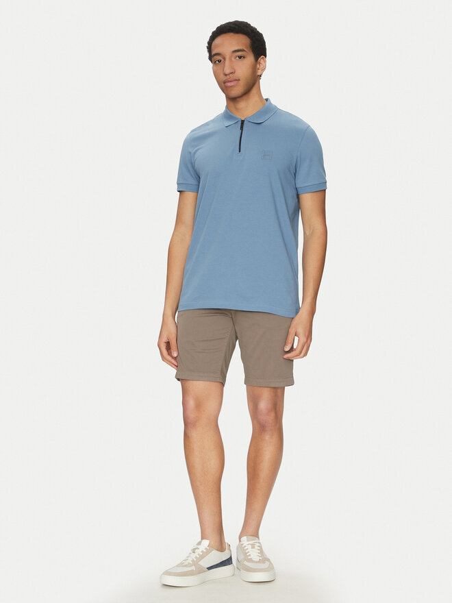 BOSS BOSS Poloshirt Passerzip 50537507 Himmelblau Slim Fit
