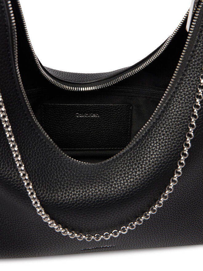 Calvin Klein Handtasche Calvin Klein Emblem Hw Pebble Shoulder Bag LV04F3495G Schwarz